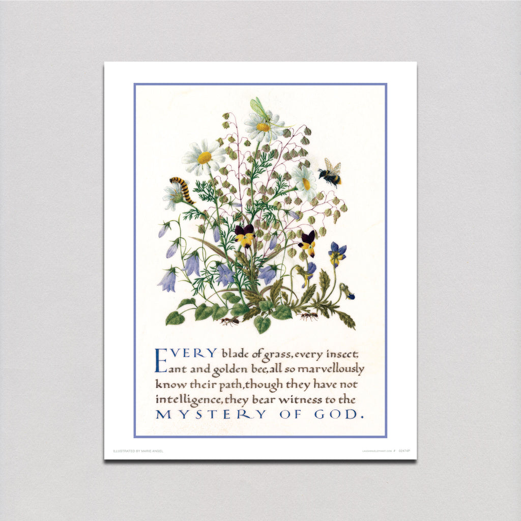 Marie Angel Bee & Flowers - Encouragement Art Print