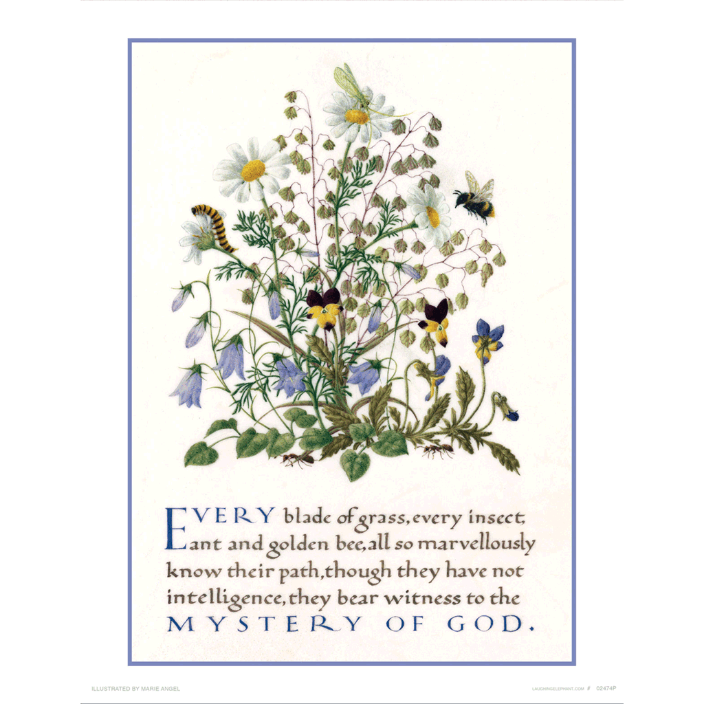 Marie Angel Bee & Flowers - Encouragement Art Print