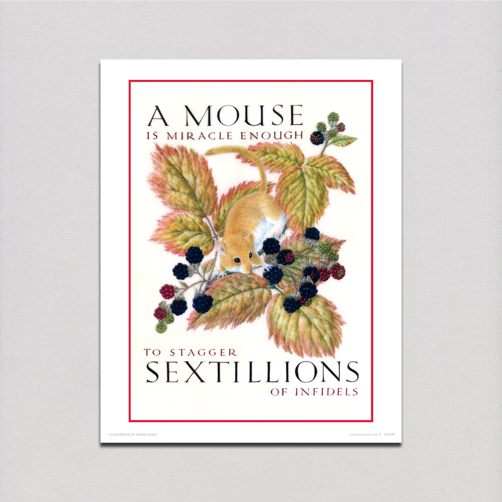 Marie Angel Mouse & Berries - Encouragement Art Print