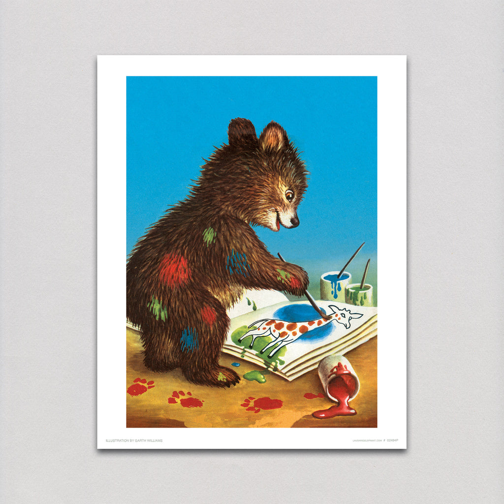 Baby Bear Painting - Animal Friends Art Print