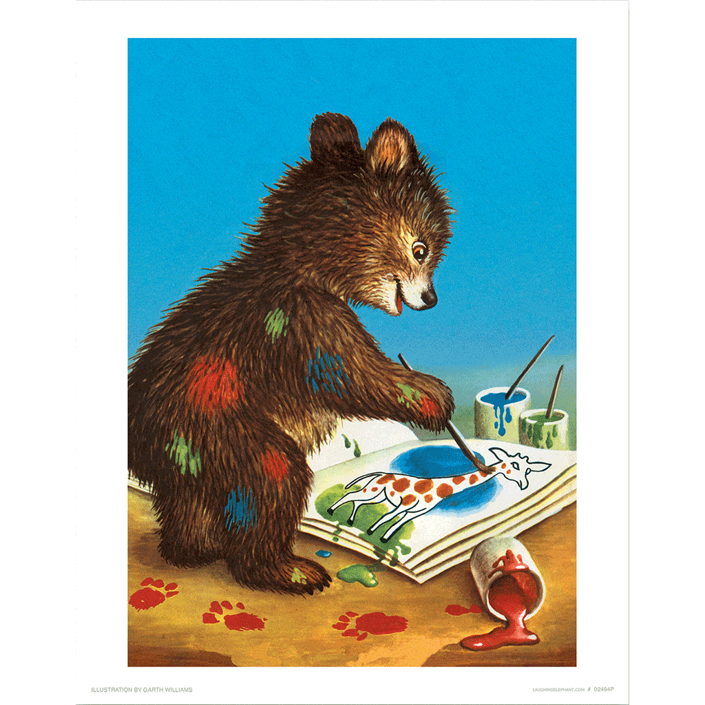 Baby Bear Painting - Animal Friends Art Print