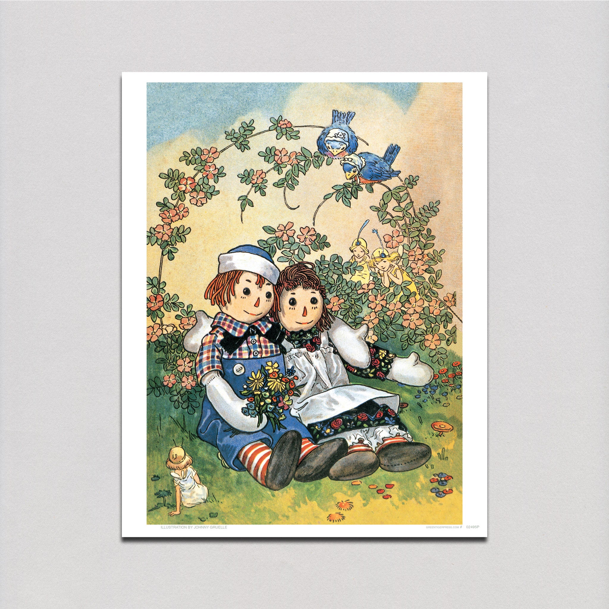 Raggedy Ann & Andy Hugging - Dolls Art Print – Laughing Elephant