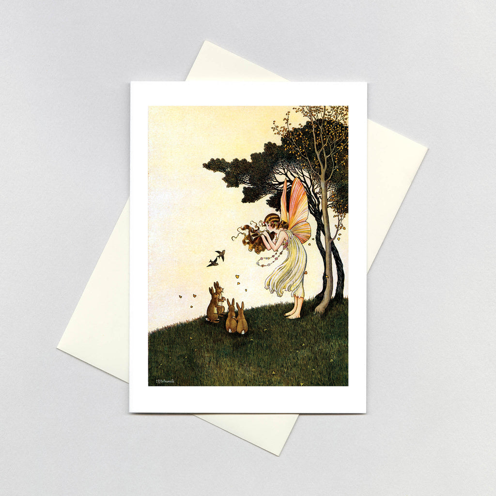 Fairy Playing Pipes to Animals - Fairies Greeting Card