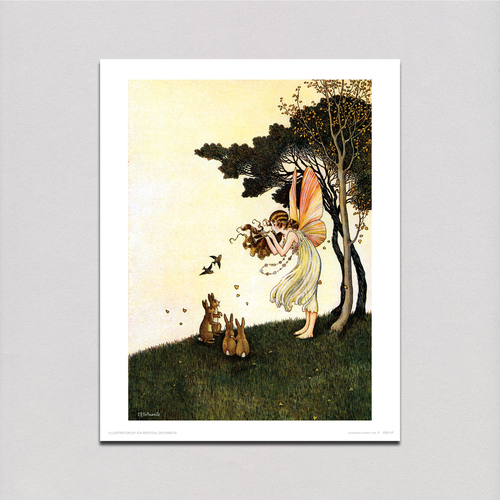 Fairy Playing Pipes to Animals - Fairies Art Print