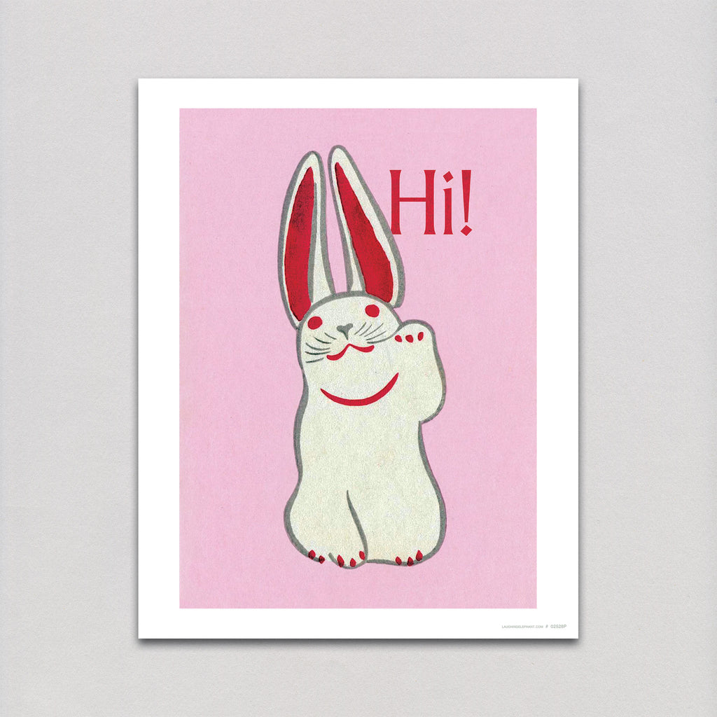 Pink Bunny - Animal Friends Art Print