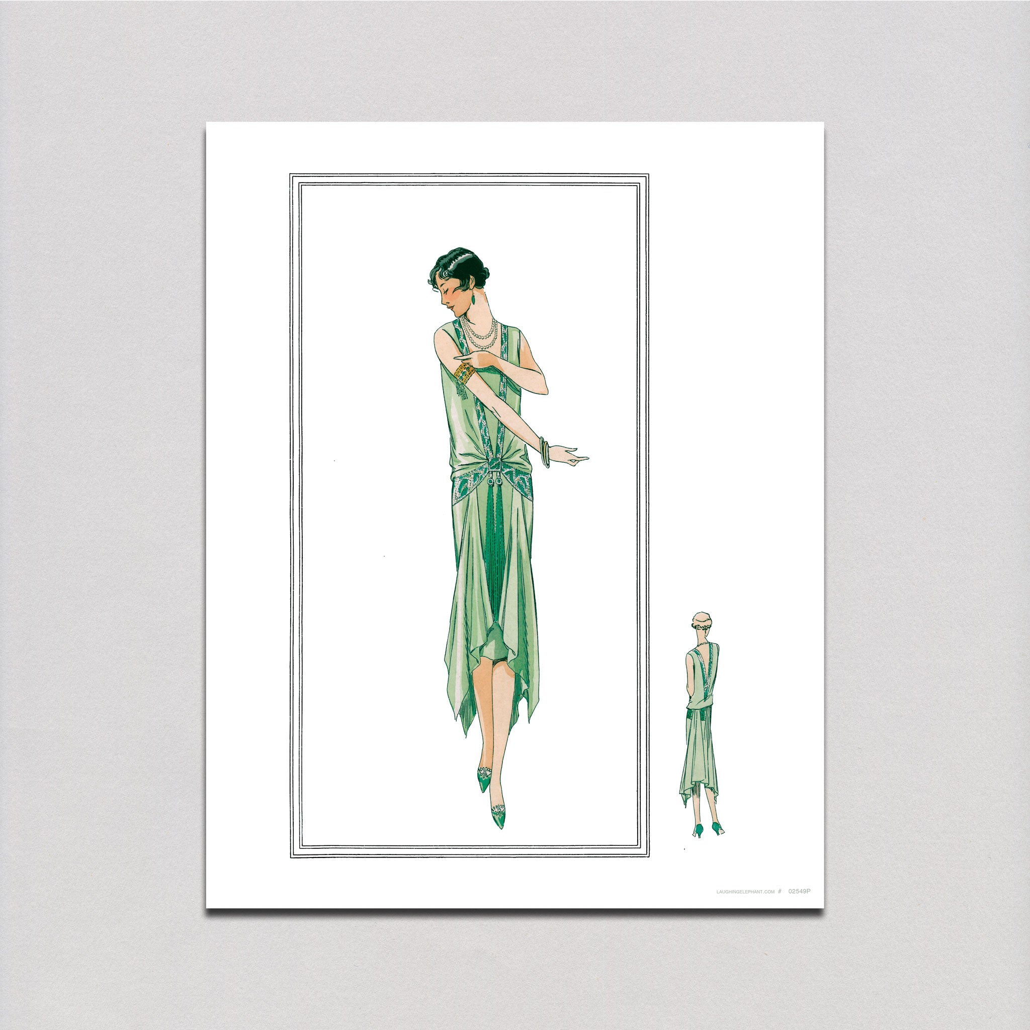 Nile Green Gown, 1920s - Fashion Art Print Nile Green Gown, 1920s - Fashion Art Print