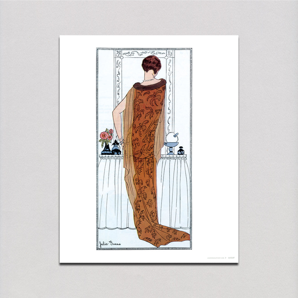 Tangerene Hostess Gown - Fashion Art Print