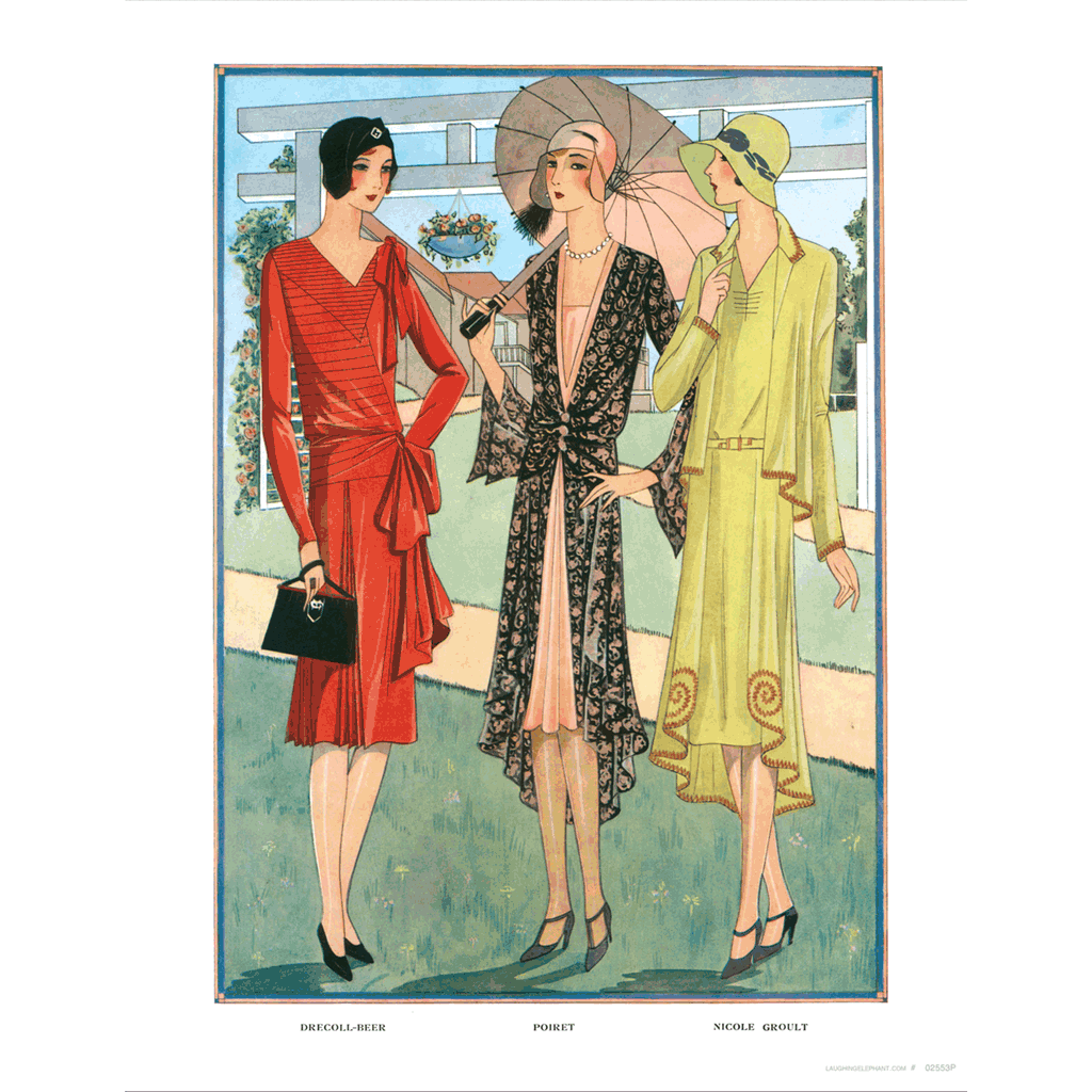 French Jazz Age Dresses - Fashion Art Print Laughing Elephant French Jazz Age Dresses - Fashion Art Print Laughing Elephant