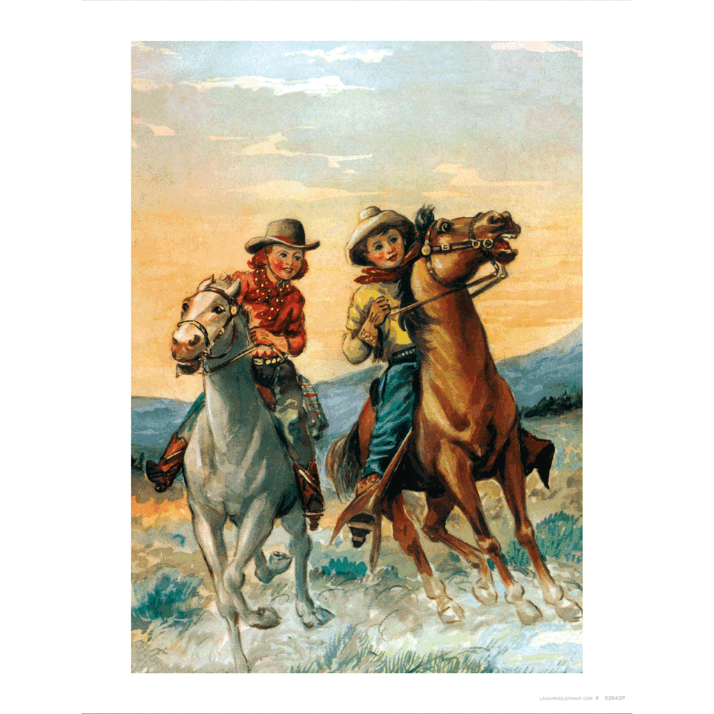 Cowboy and Cowgirl - Children Art Print