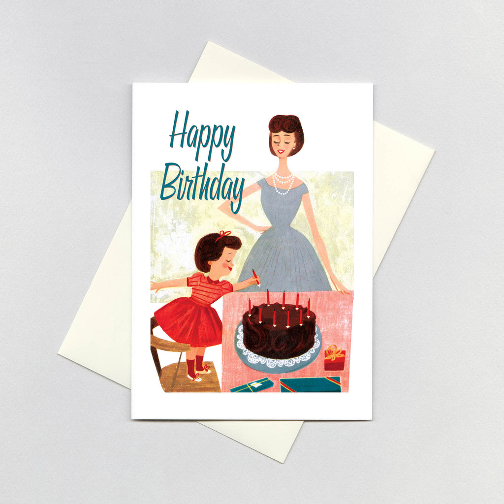 Fixing the Cake - Birthday Greeting Card