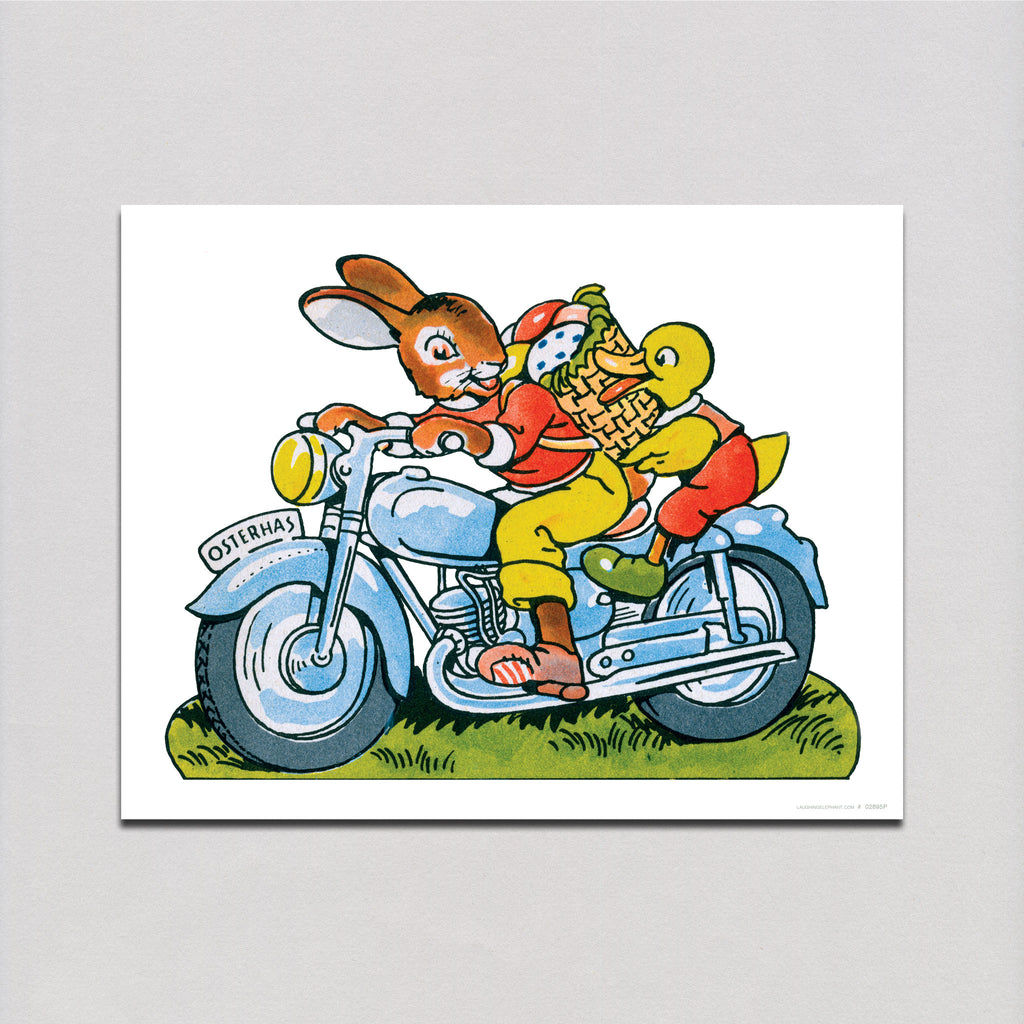 Biker Bunny - Easter Art Print