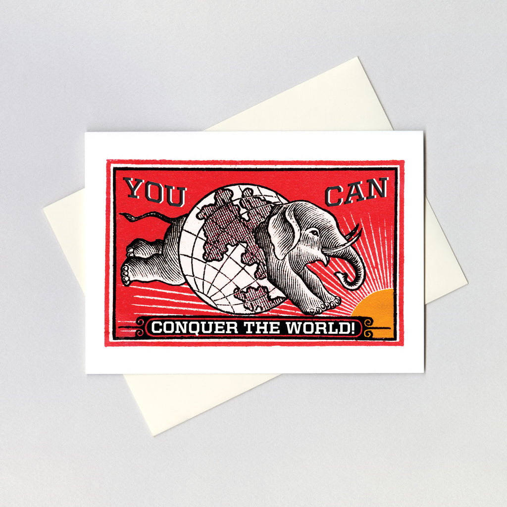 Elephant and Globe - Graduation Greeting Card