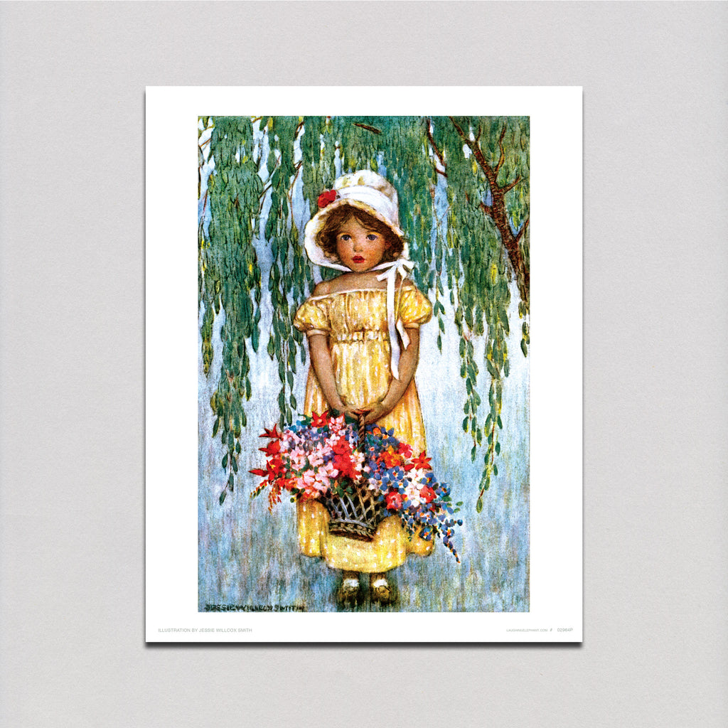 Girl With a Basket of Flowers - Jessie Willcox Smith Art Print