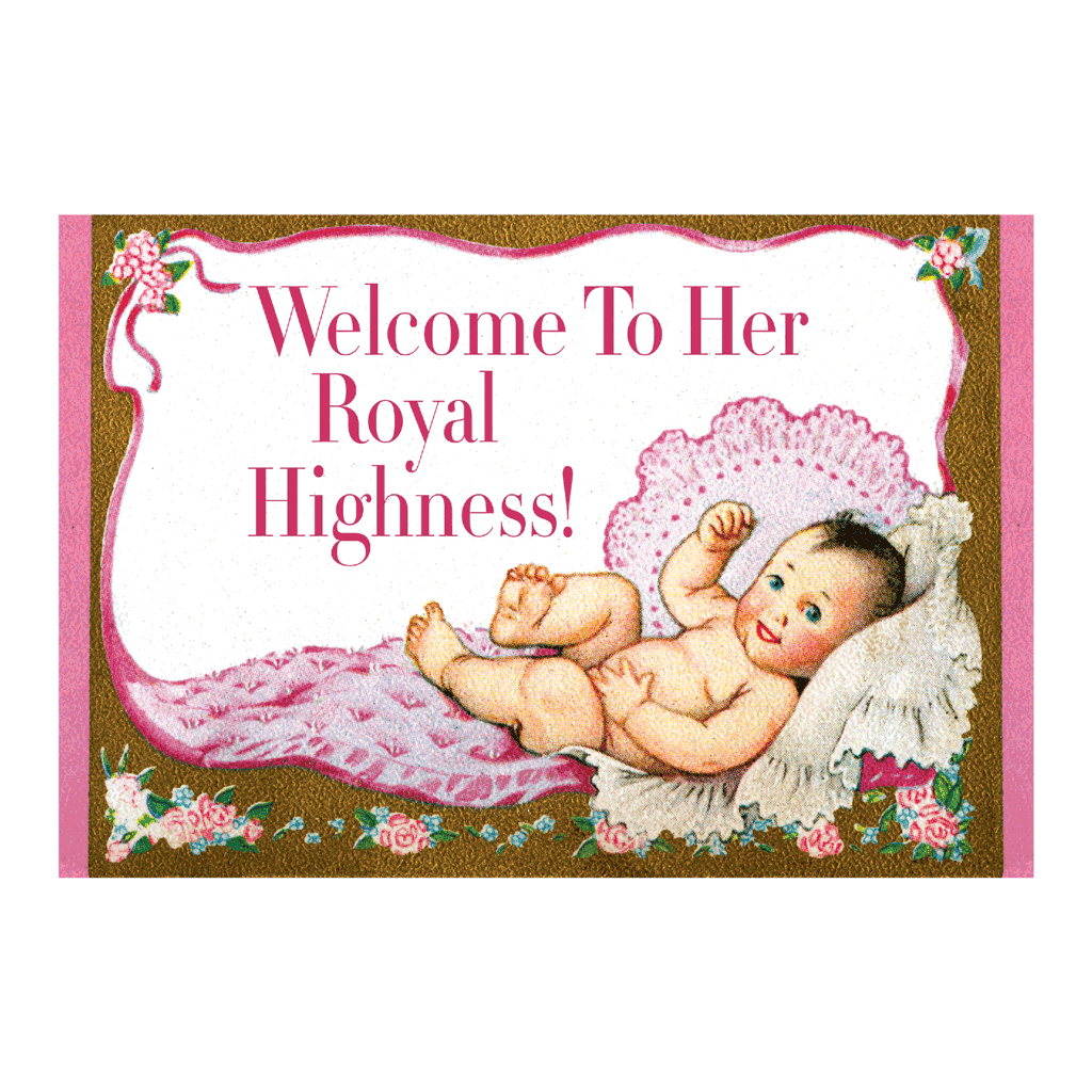 Baby Girl with a Crown - Baby Greeting Card