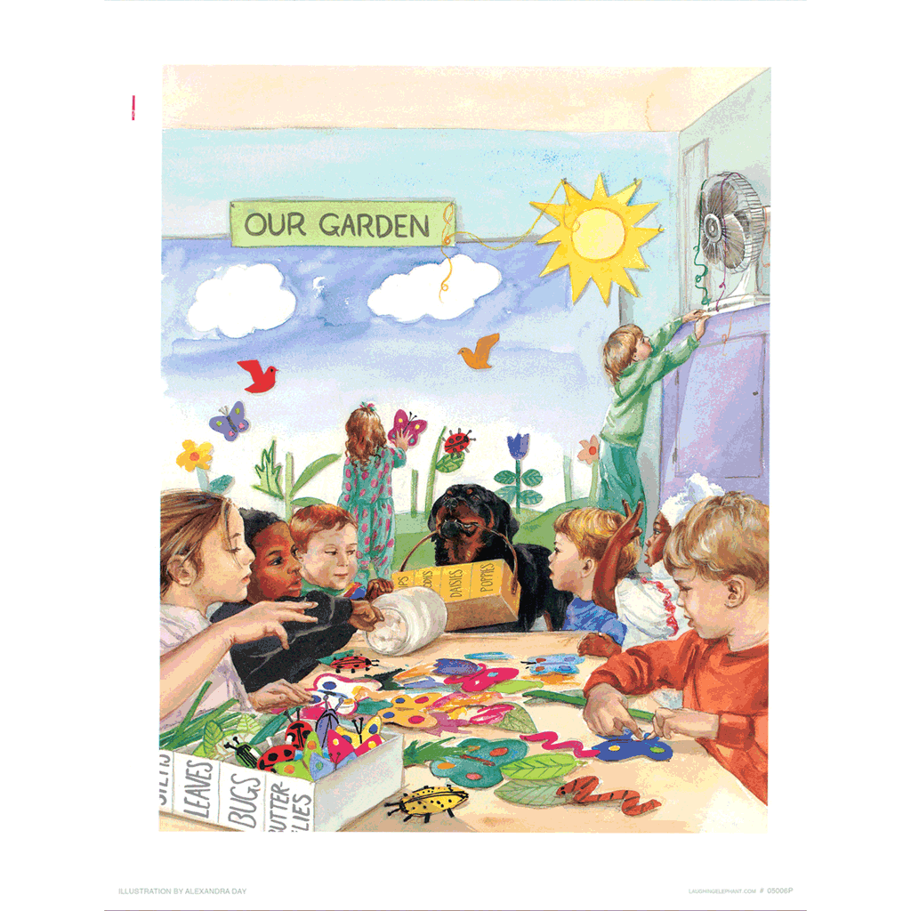 Carl & Kids Crafting - Good Dog, Carl Art Print