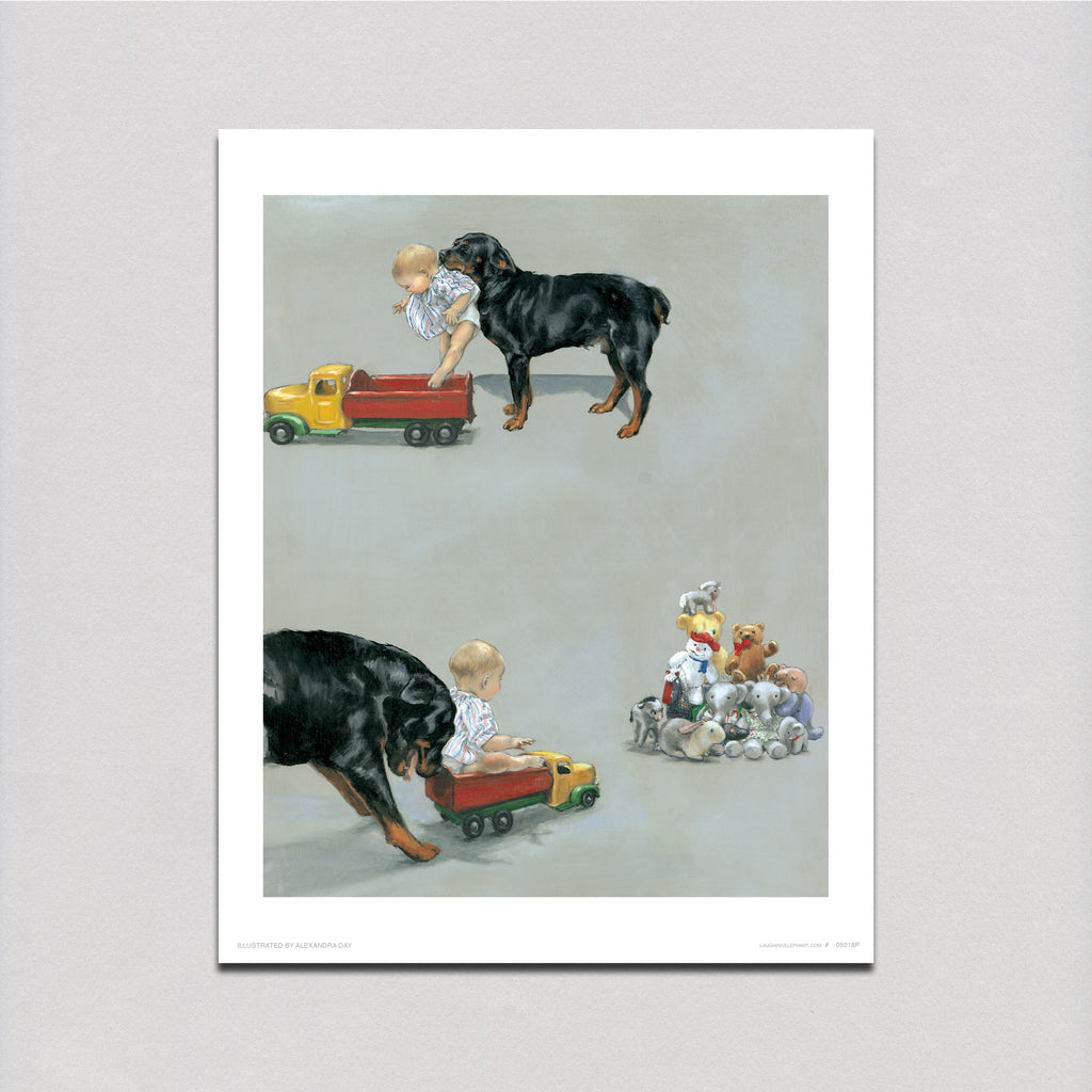 Carl & Toy Wagon - Good Dog, Carl Art Print