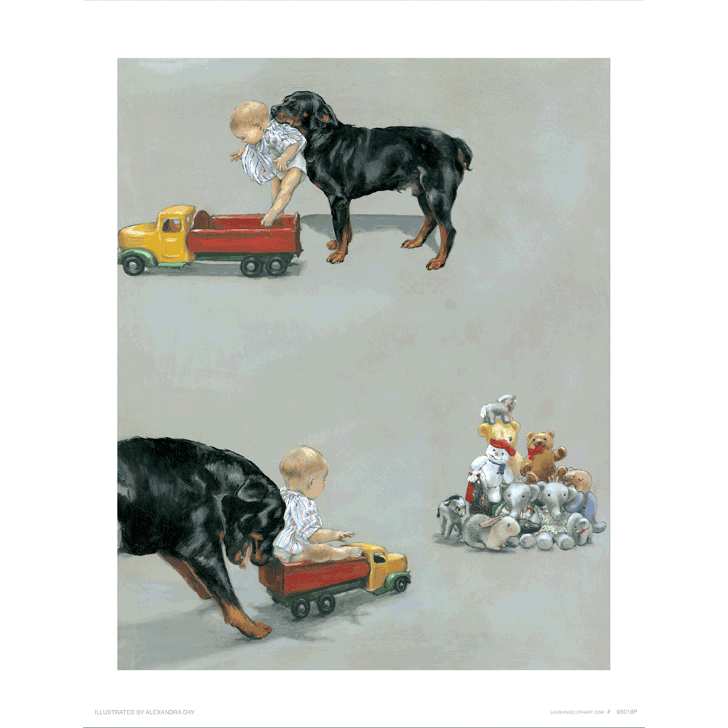 Carl & Toy Wagon - Good Dog, Carl Art Print
