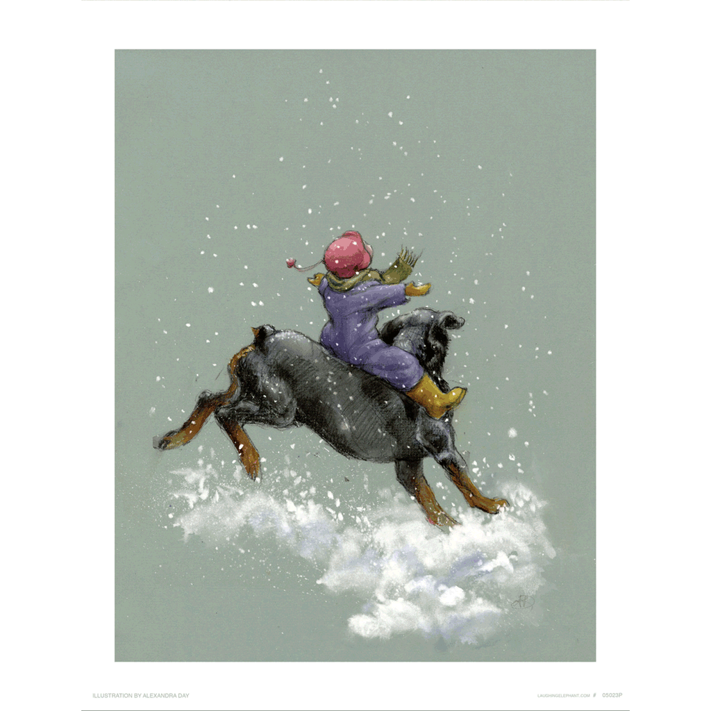 Carl in Snow - Good Dog, Carl Art Print