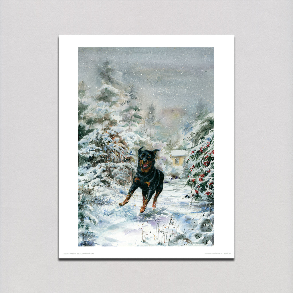Carl Jumping in the Snow - Good Dog, Carl Art Print