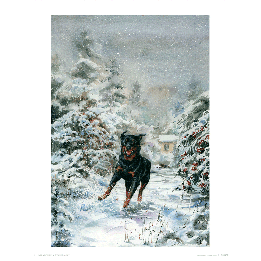 Carl Jumping in the Snow - Good Dog, Carl Art Print