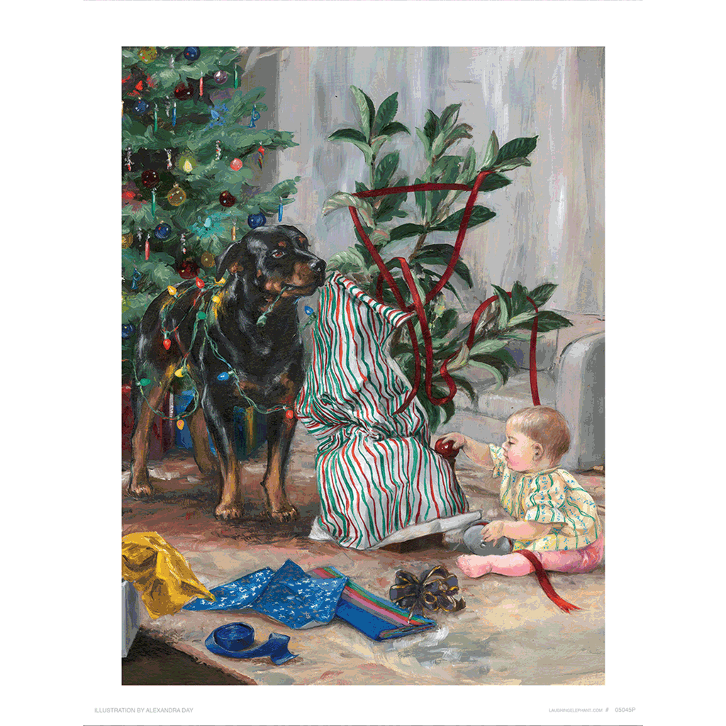 Carl Christmas Decorating - Good Dog, Carl Art Print