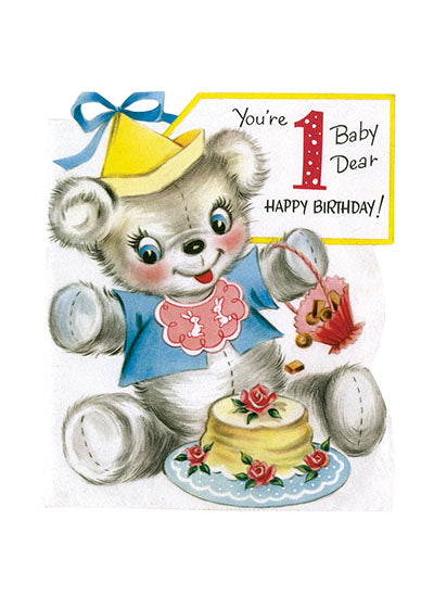 Teddy Bear First Birthday - Birthday Greeting Card