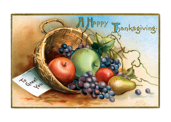 Thanksgiving Fruit Greeting - Thanksgiving Greeting Card