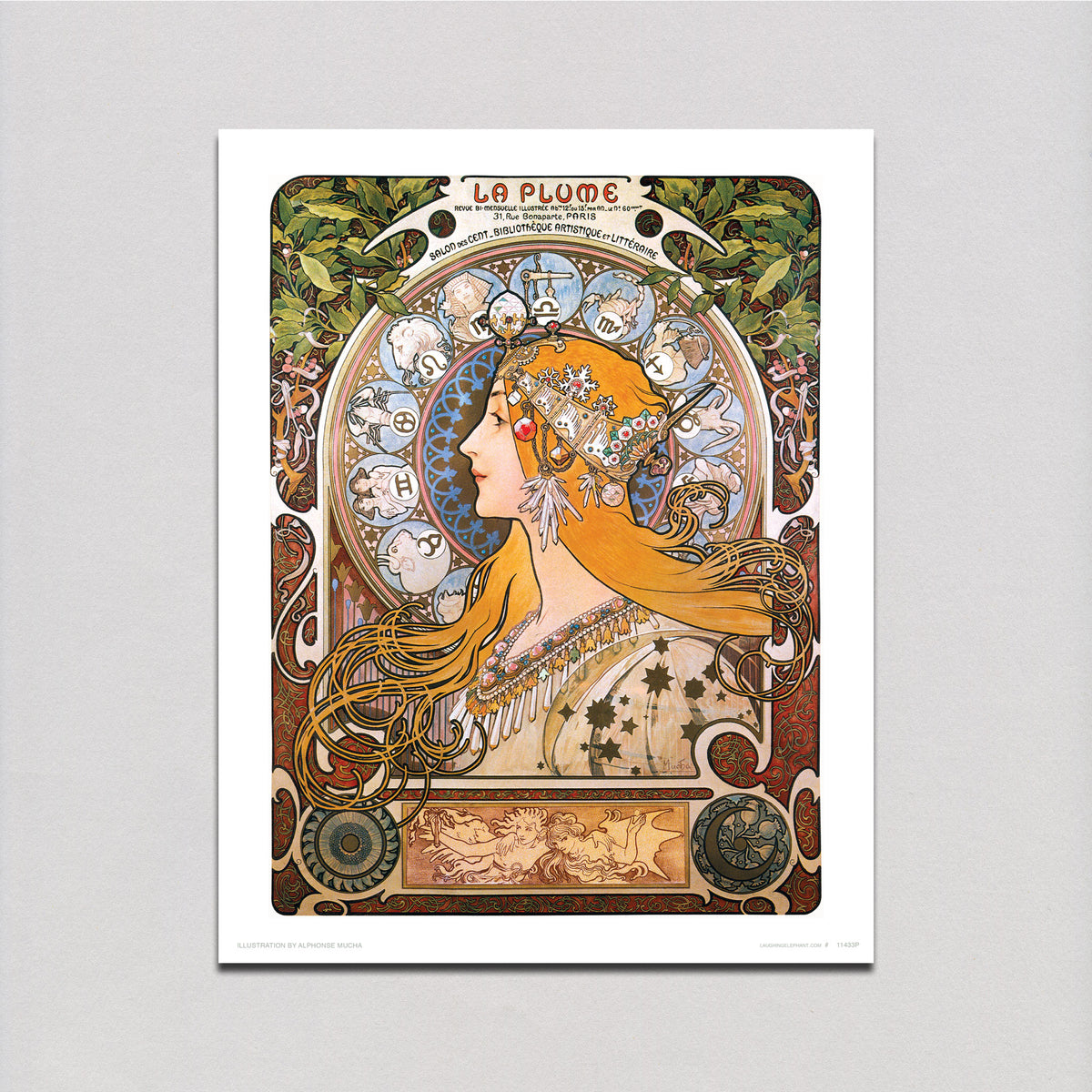 The Zodiac Queen - Alphonse Mucha Art Print – Laughing Elephant