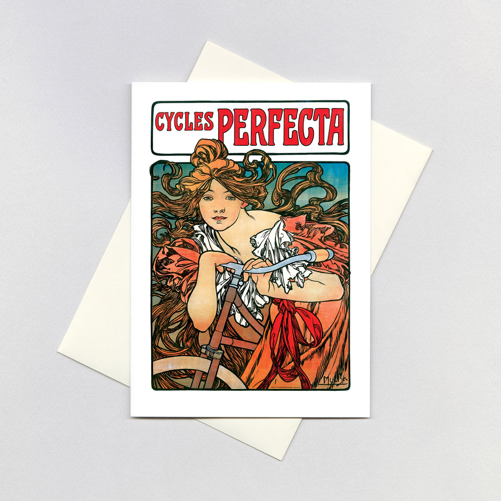 Cycles Perfecta - Alphonse Mucha Greeting Card