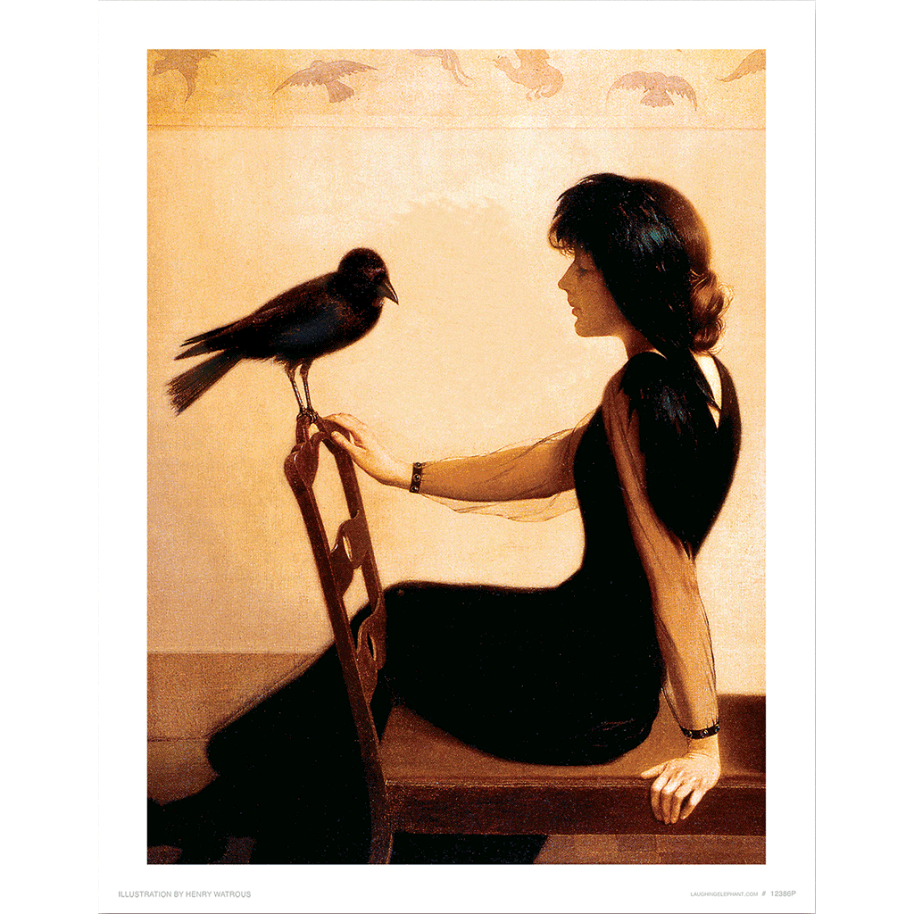 Lady with a Raven - Children Art Print