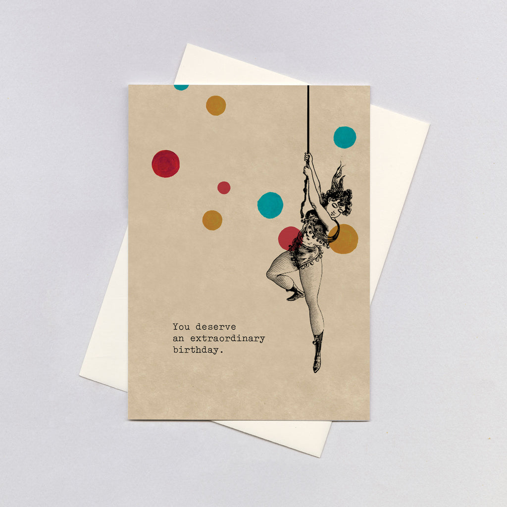 Extraordinary Trapeze Lady - Birthday Greeting Card