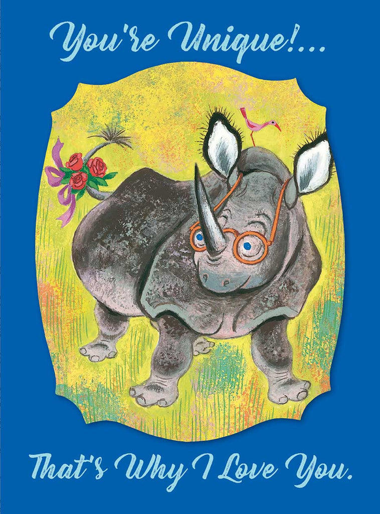 Rhino with Glasses - Anniversary Greeting Card