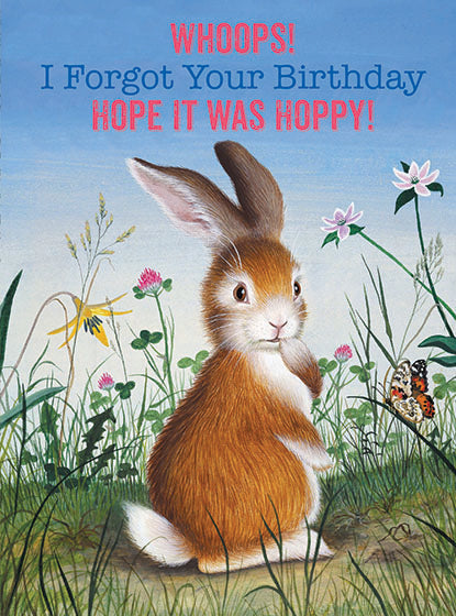 Contrite Bunny - Birthday Greeting Card