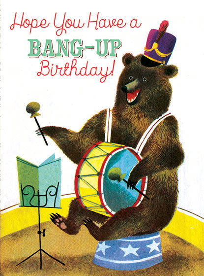 Bear with a Drum - Birthday Greeting Card