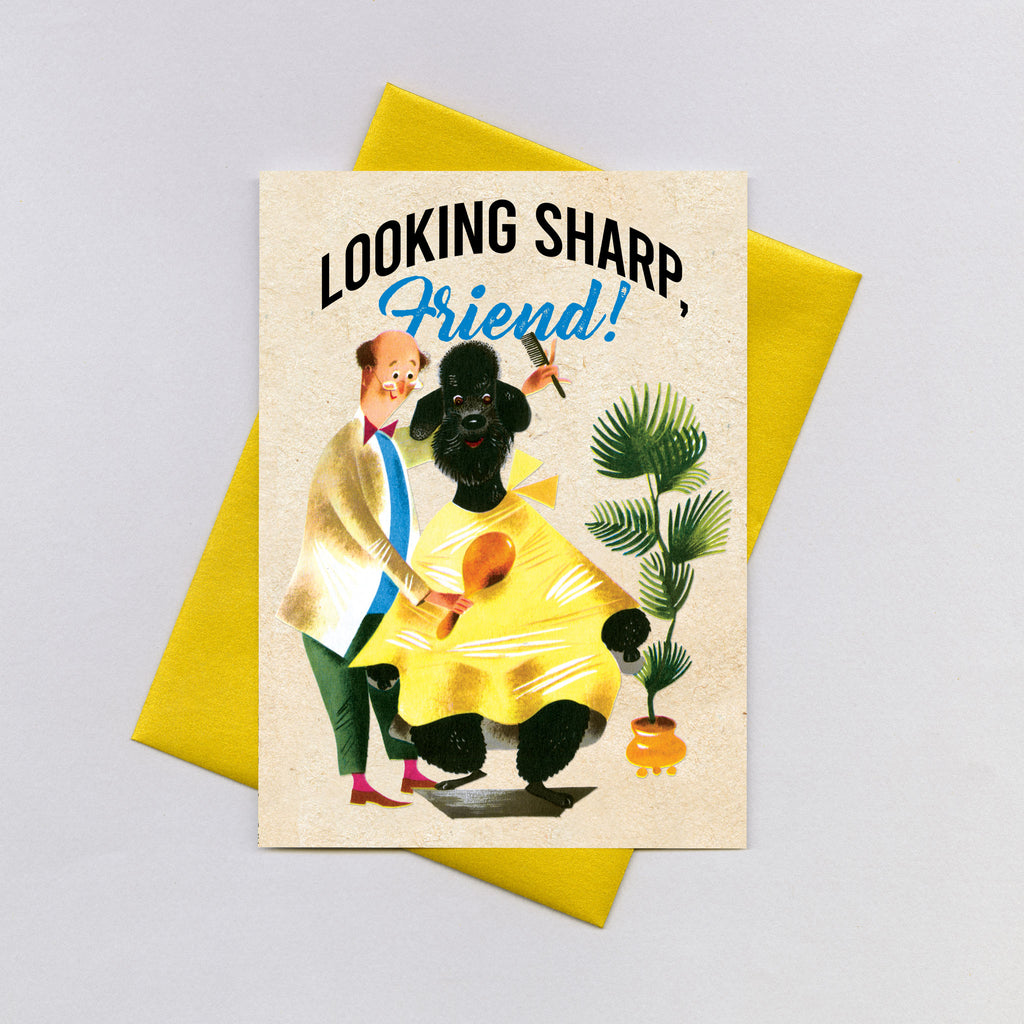 Poodle & Barber - Thinking of You Greeting Card