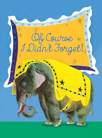 Elephant Remembering - Birthday Greeting Card