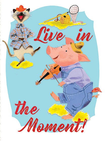 Pig with a Violin - Thinking of You Greeting Card