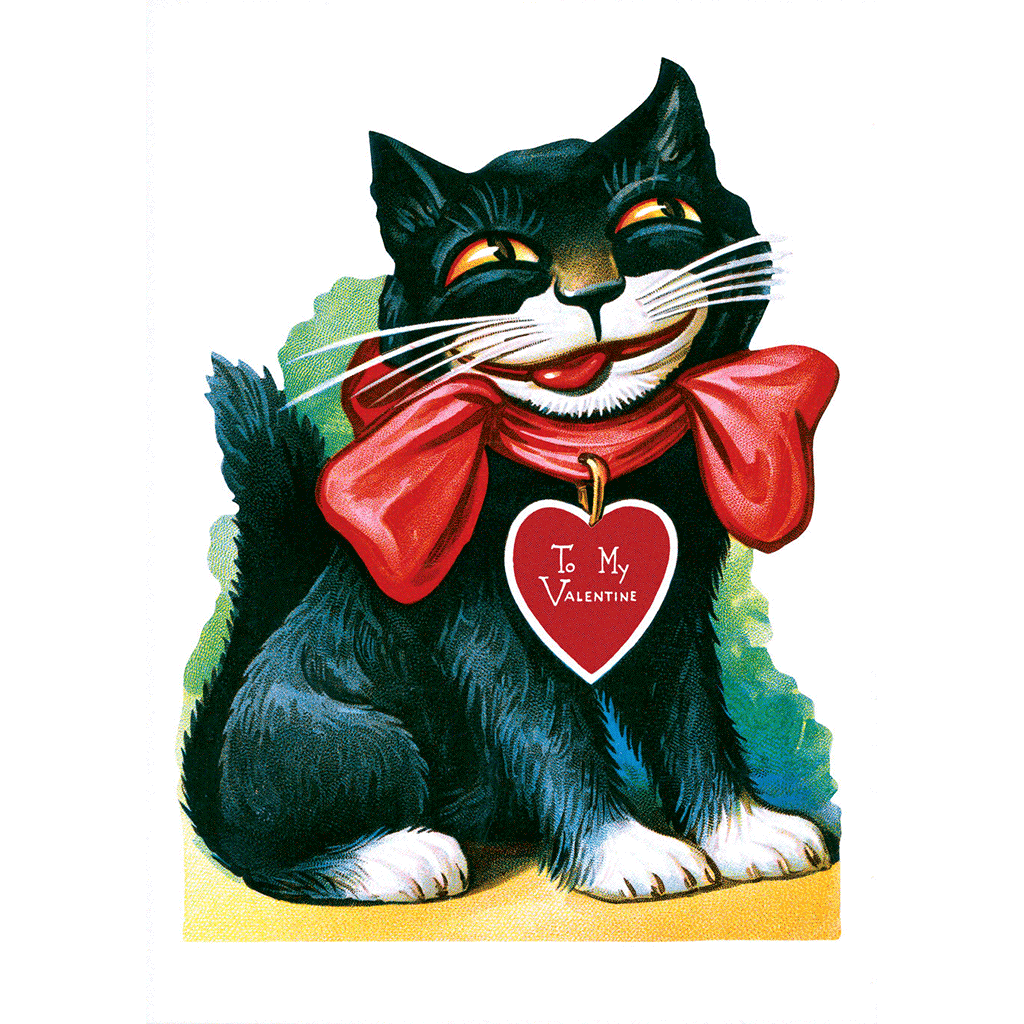 Smiling Cat Valentine - Valentine's Day Greeting Card