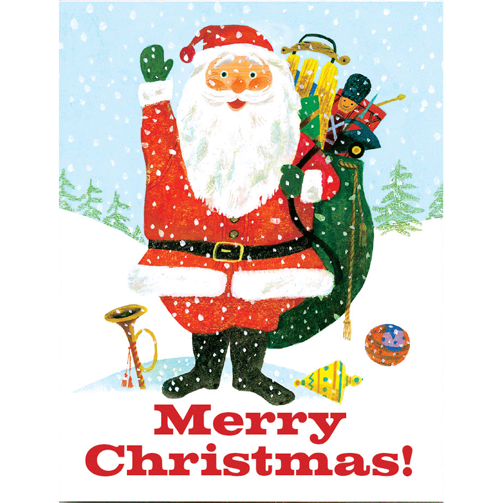 Santa Waving - Christmas Greeting Card