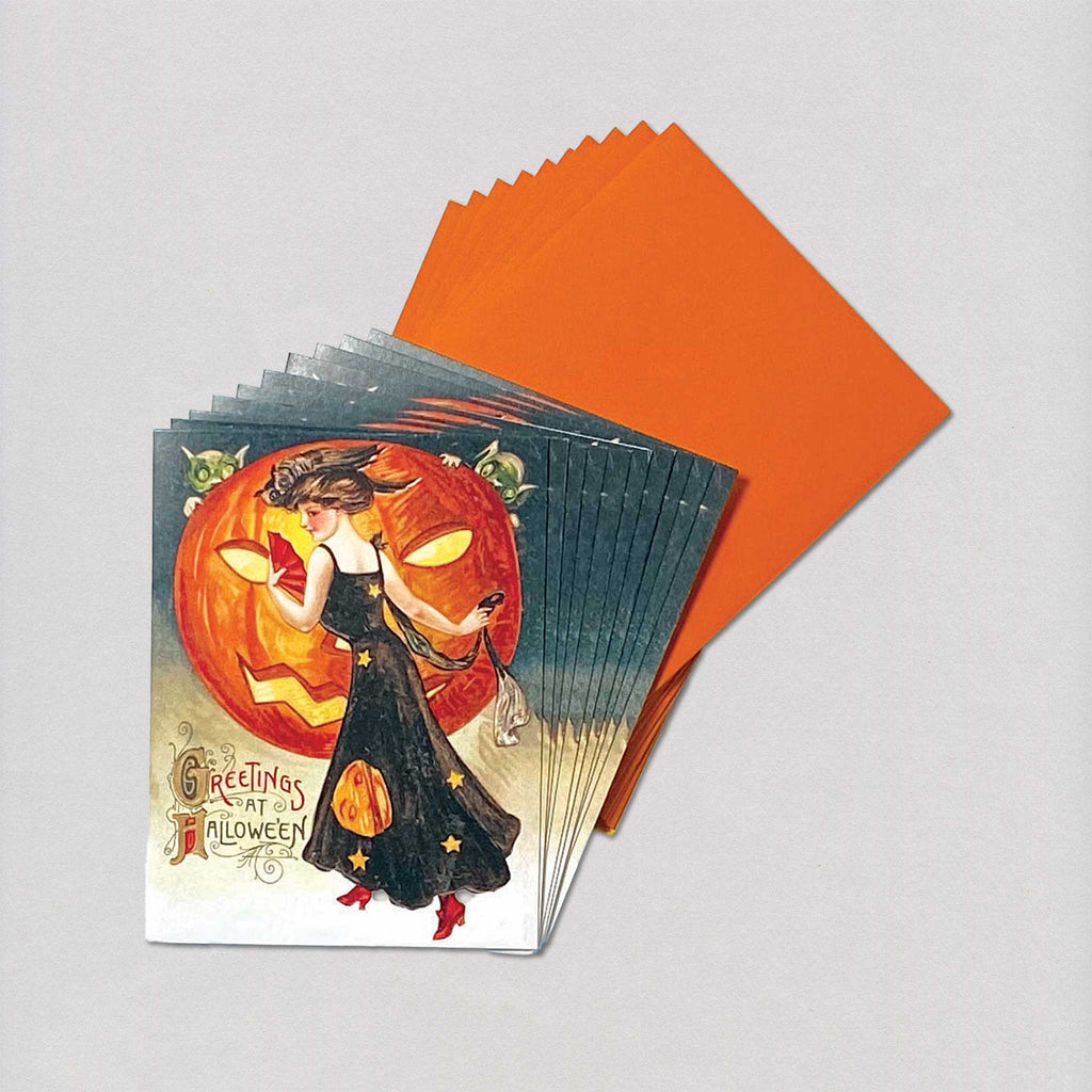 Lady in Halloween Dress - Boxed Halloween Greeting Cards