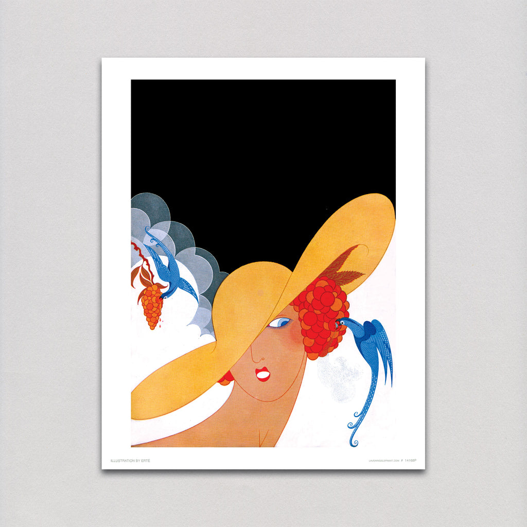 Woman with a Parrot - Fashion Art Print
