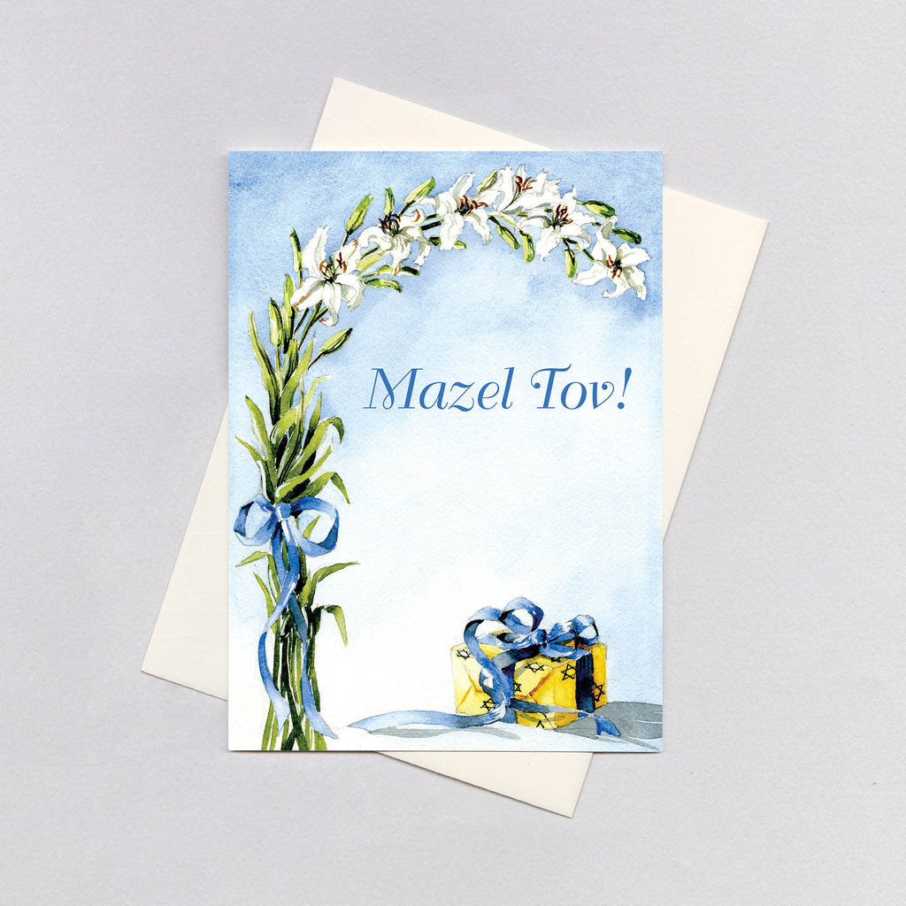 Lily Arch with Gift - Jewish Greeting Card