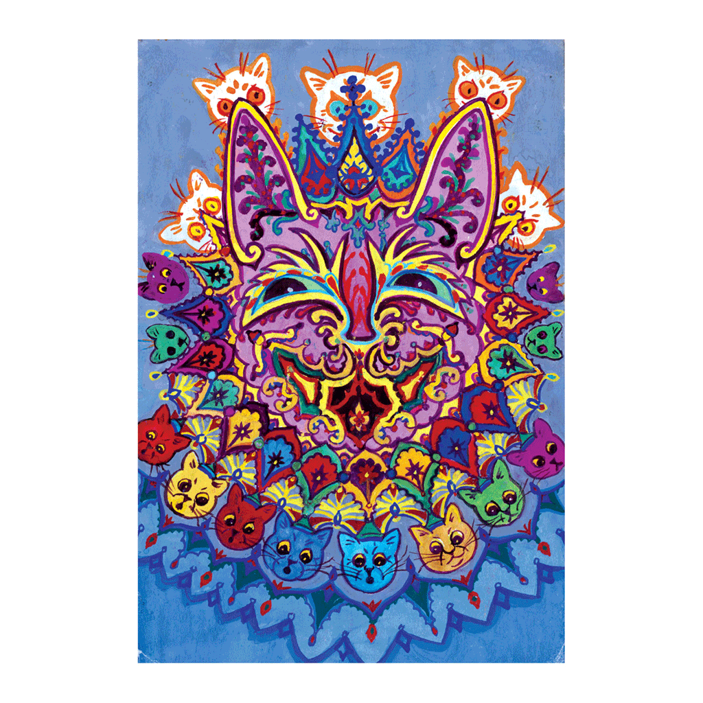 Psychedelic Cat - Louis Wain Greeting Card