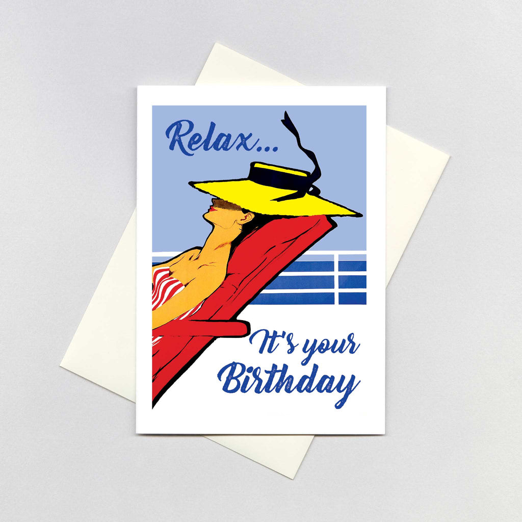 Woman in a Lounge Chair - Birthday Greeting Card
