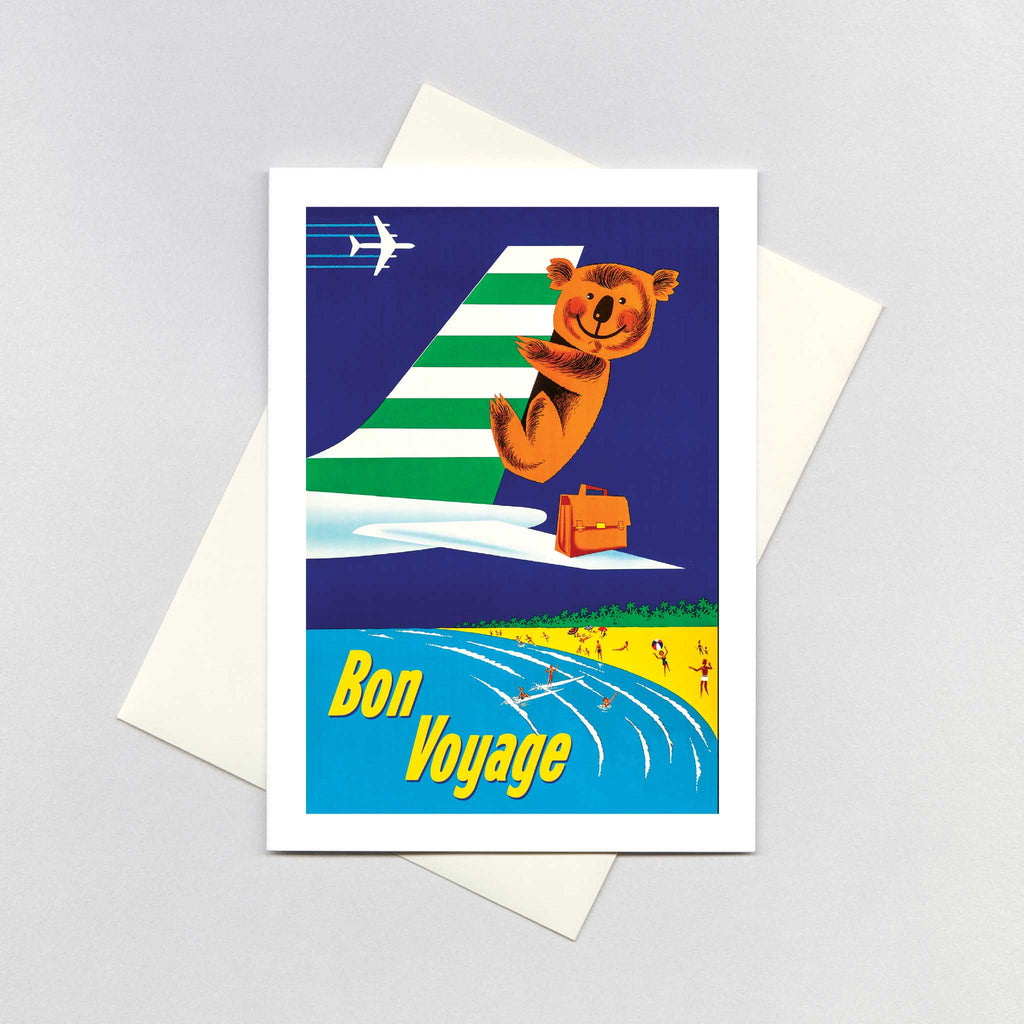 Koala Bear on a Plane - Bon Voyage Greeting Card