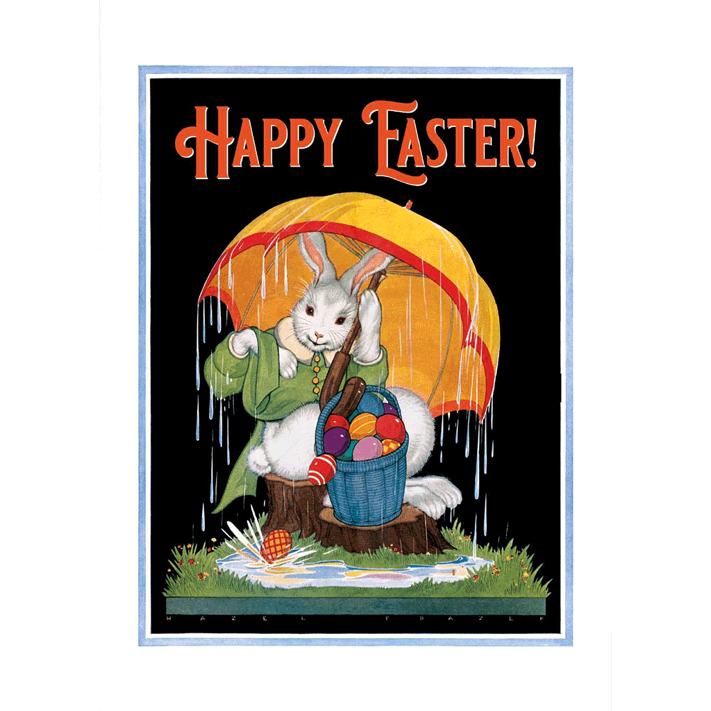 Rabbit with an Umbrella - Easter Greeting Card