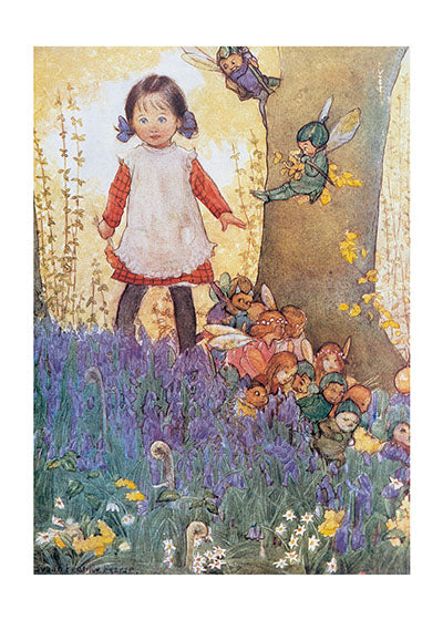 A Girl Meets The Fairies - Birthday Greeting Card