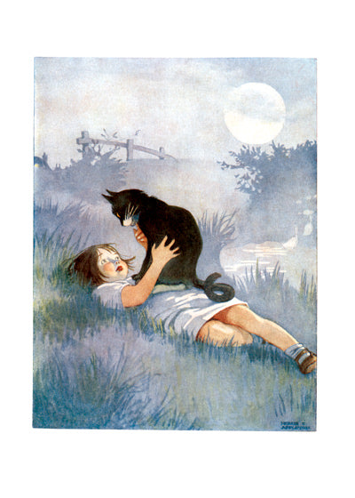 A Girl Talking To Her Cat - Friendship Greeting Card