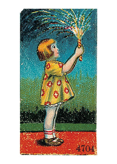 Girl With Sparkler - 4th of July Greeting Card