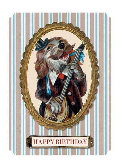 Musical Dog - Birthday Greeting Card